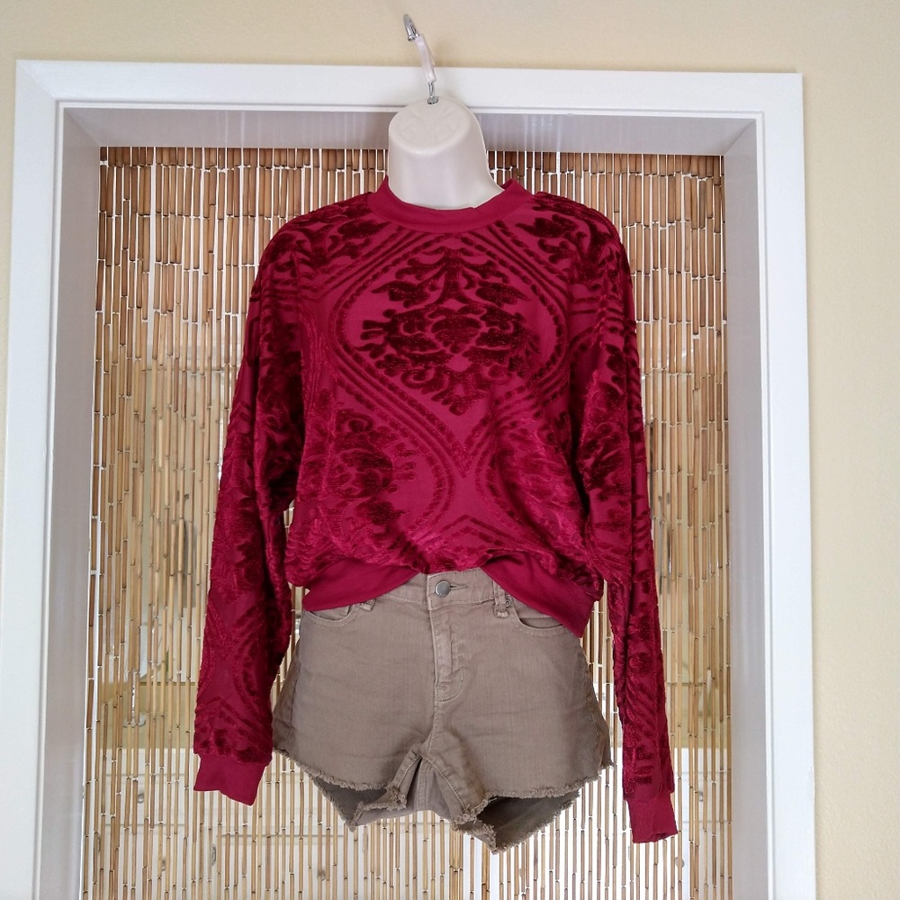 Like-new Topshop crushed velvet top